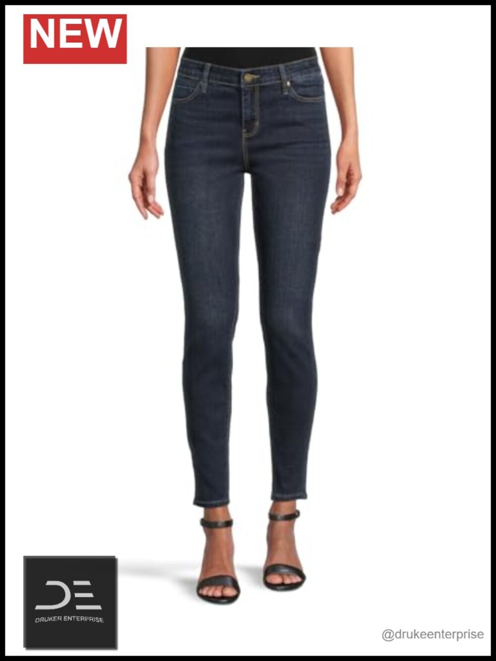 Abby Mid-Rise Ankle Skinny Jeans High Stretch Cotton Blend